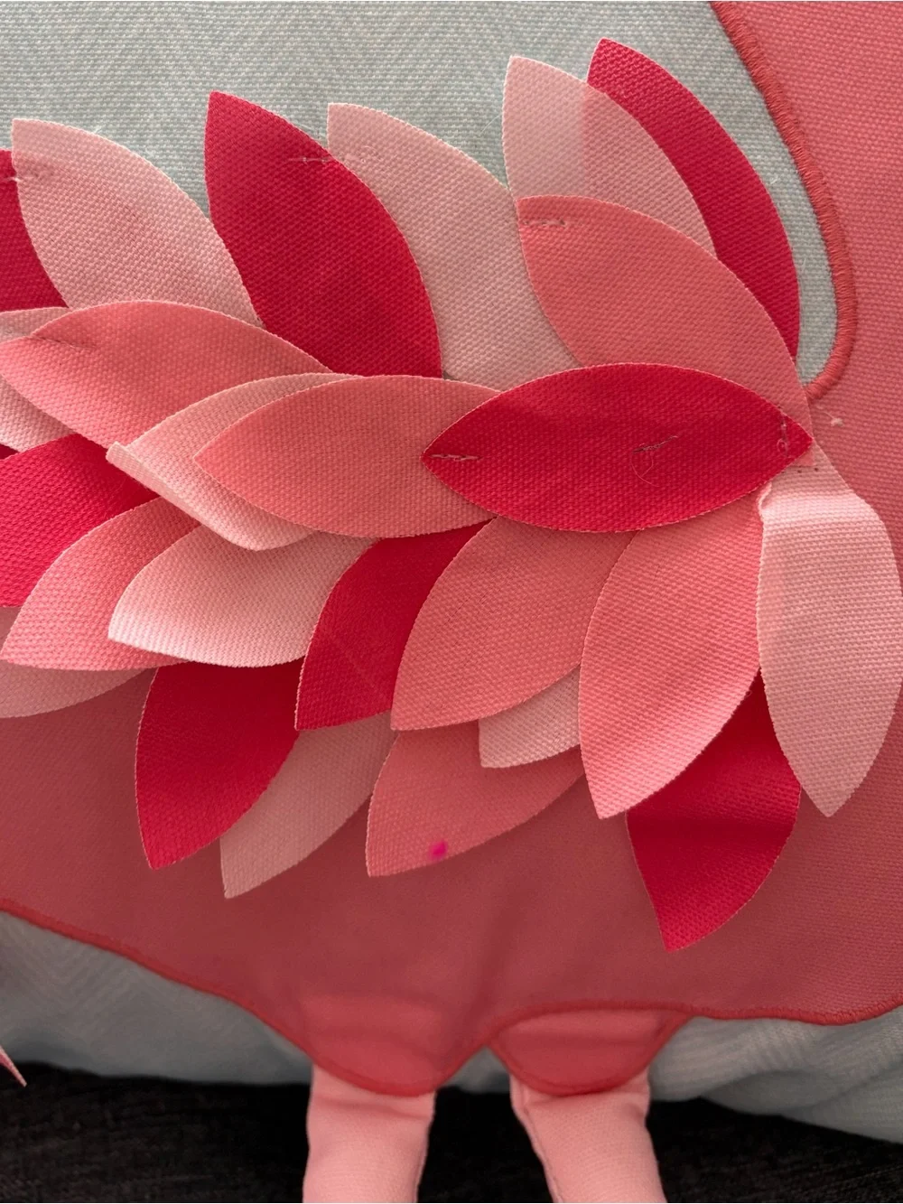 NWT Novogratz Pink Flamingo Appliqué 3D Feathers Large Aqua Pillow Set (2)